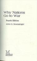 Why Nations Go To War By John G. Stoessinger (ISBN 9780333441145) - Politiques/ Sciences Politiques