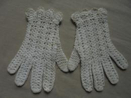 Ancien - Paire De Petits Gants Crochetés Main Pour Fillette Années 50/60 - 1940-1970