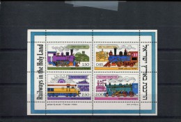 ISRAEL POSTFRIS MINT NEVER HINGED POSTFRISCH EINWANDFREI YVERT BF 16 TREINEN TRAINS LOCOMOTIVE - Unused Stamps (without Tabs)