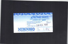 AIR TAHITI . Carte D'embarquement  1999 . - Cartes D'embarquement
