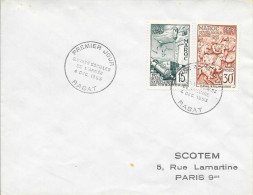 MAROC  -  N° 325 / 326 PREMIER JOUR D'EMISSION - OEUVRES SOCIALES DE L'ARMEE  -  RABAT     4.12.1953 - Lettres & Documents