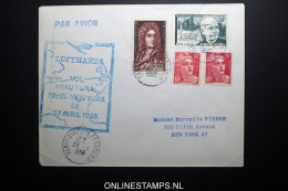 France: Premier Liasions Aerienne  Paris  - New York  Lufthansa 23-4-1956 Inaugural - 1927-1959 Briefe & Dokumente