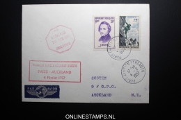 France: Premier Liasions Aerienne  Paris - Auckland N.Z.  4-2-1957 - 1927-1959 Briefe & Dokumente