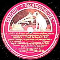 78 Trs 30 Cm état TB  Mme M. LWRENCE  M. SINGHER - LOHENGRIN "Allons Debout, Compagne De Ma Honte" "A! Je M'explique Ma - 78 T - Disques Pour Gramophone