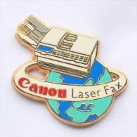 Pin´s CANON -  LASER FAX - L´appareil - Globe Terrestre -  Zamac - Arthus Bertrand - E380 - Arthus Bertrand