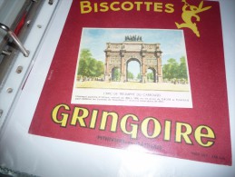 BLOTTER BUVARD Publicitaire BISCOTTES  GRINGOIRE  Pithiviers-en-Gatinais, La Tour Eiffel - Biscottes