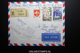 France: Premier Liasions Aerienne  Paris  -Johannesburg RSA  DC8 14-9-1960 R-lettre - 1927-1959 Covers & Documents