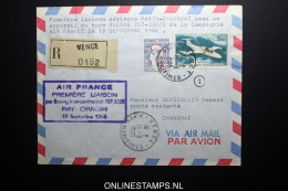 France: Premier Liasions Aerienne  Paris  - Changhai Chine R-lettre Air France 19-9-1966 - 1927-1959 Cartas & Documentos