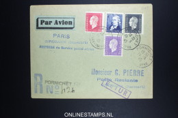 France: Reprise Du Service Postal Aerien Paris Copenhagen Danemark 15-8-1945 - 1927-1959 Cartas & Documentos