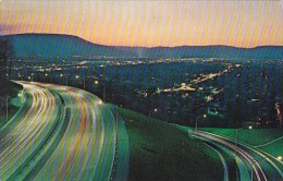 Twilight Scene Showing Interstate Highway Entering Chattanooga Tennessee - Chattanooga