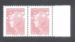 Marianne De Beaujard  -  V P "50 Gr France"Marron Clair   - Adhésif TD 205 - 2 Timbres Aec Bord De Feuille - Sonstige & Ohne Zuordnung