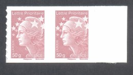 Marianne De Beaujard  -  V P "50 Gr France" Marron Clair  -Autocollant - 2 Timbres Avec Bord De Feuille - Autres & Non Classés