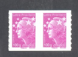 Marianne De Beaujard  -  V P "100 Gr France" Lilas - Autocollant  - 2 Timbres - Andere & Zonder Classificatie