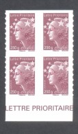 Marianne De Beaujard  -  V P "250 Gr France" Marron Foncé - Autocollant  -  Bloc De 4 Timbres Avec Bord De Feuille - Sonstige & Ohne Zuordnung