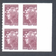 Marianne De Beaujard  -  V P "250 Gr France" Marron Foncé - Autocollant  -  Bloc De 4 Timbres Avec Bord De Feuille - Sonstige & Ohne Zuordnung