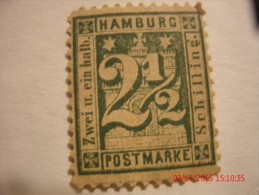 HAMBURG, SCOTT# 23a, 2&1/2 S BLUE GREEN, MINT NG - Hamburg