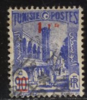 Tunisie - Oblitéré - Charnière Y&T 1940 N° 223 Mosquée Halfaouine à Tunis Surchargé 1f Sur 90c Outremer - Used Stamps