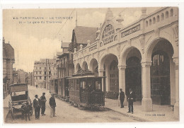 Pas De Calais - 62 - Le Touquet   La Gare Du Tramway D'étaples A Paris Plage Attelage Ane Carte Toiléee - Le Touquet