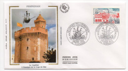 1991--enveloppe FDC Soie--PERPIGNAN--Le Castillet De La Loge De Mer-cachet  Perpignan --66 - 1990-1999