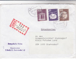 1984 WEST BERLIN Germany REGISTERED COVER  Multi Stamps  OIL RIG HELICOPTER Etc Energy Minerals - Aardolie