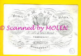 Ca1850 FABRICANT SERRURIER POELIER SOMERS BRUXELLES - MECANICIEN POEL CARTE PORCELAINE PORSELEINKAART Porceleinkaart 392 - 1800 – 1899