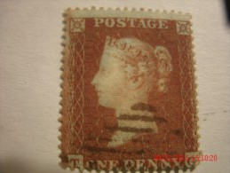 GREAT BRITAIN, SCOTT# 8, 1p RED BROWN, USED - Oblitérés