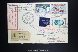 France: Premier Service Aerienne Diect Nimes Auckland NZ, R-lettre 1957 - 1927-1959 Covers & Documents