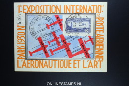 France: Ae 6c 6 C A Carte Exposition Internationale Poste Aerienne L'Aeronautique Et L'Art 1930  RRR ELPA30 - 1927-1959 Cartas & Documentos