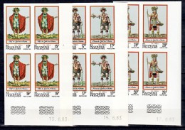 Polynésie Française  202 204 Gravures Costumes Anciens Non Dentelés Bloc De 4 Coin Daté 6 83 Neuf ** TB MNcote Maury 110 - Imperforates, Proofs & Errors