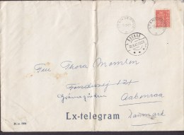 Norway Lx-Telegram STANGEBRUA 1967 Cover Brief ÅBENRÅ Apenrade Denmark (2 Scans) - Brieven En Documenten
