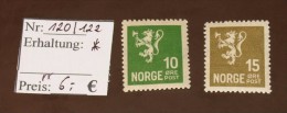 Norge  Michel Nr:  120 / 122  * Falz  #4546 - Ungebraucht