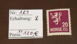 Norge  Michel Nr:  123  * Falz  #4546 - Unused Stamps