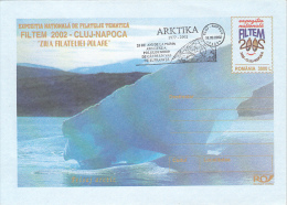 26819- FIRST ARCTIC EXPEDITION WITH A SURFACE SHIP, COVER STATIONERY, 2002, ROMANIA - Expéditions Arctiques