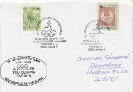 26843- HELSINKI'52 OLYMPIC GAMES ANNIVERSARY PHILATELIC EXHIBITION, SPECIAL POSTMARKS ON COVER, 2002, HUNGARY - Ete 1952: Helsinki