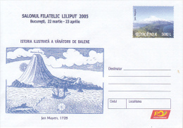 26878- WHALE HUNTING HISTORY, SHIP, COVER STATIONERY, 2005, ROMANIA - Baleines