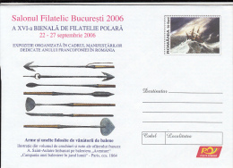 26882- WHALE HUNTING HISTORY, SHIP, HARPOONS, COVER STATIONERY, 2006, ROMANIA - Baleines