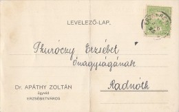 26897- BIRD, CROWN, STAMP ON POSTCARD, 1915, HUNGARY - Brieven En Documenten