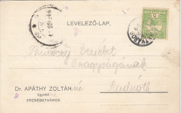 26898- BIRD, CROWN, STAMP ON POSTCARD, 1915, HUNGARY - Briefe U. Dokumente