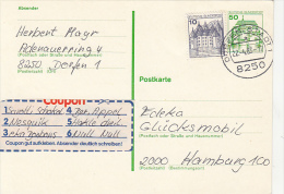 26917- CASTLES, POSTCARD STATIONERY, 1983, GERMANY - Cartes Postales - Oblitérées