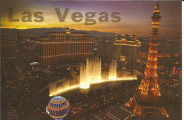 CPM USA, LAS VEGAS - Casino 'Caesar Palace' (jets D'eau Lumineux) + Tour Eiffel Paris - Las Vegas