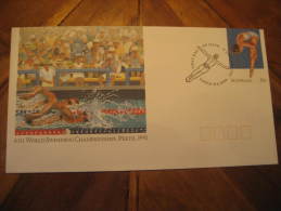 Perth 1991 Swimming Plongeon World Championships Postal Stationery Cover Australia - Schwimmen