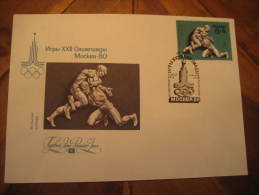 Moscow 1977 Wrestling Lutte 1980 Olympic Games Olympics Fdc Cancel Cover Russia USSR CCCP - Ringen