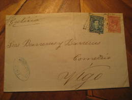 Cadiz 1877 To Vigo Pontevedra 2 Stamp On Letter Spain - Lettres & Documents