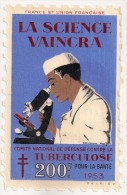 Grand Timbre Affiche Anti-tuberculeux Pour  Auto, Vitrine, Voiture 1953. 200 Fr.  Tuberculose Antituberculeux - Tegen Tuberculose