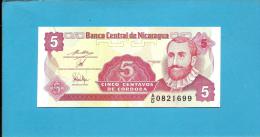 NICARAGUA - 5 Centavos - ND ( 1991 )  - P 168 - UNC. - Serie A/D - 2 Scans - Nicaragua