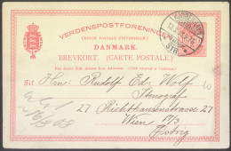 Denmark Old Postal Stationery Postcard Carte Postale Brevkort Travelled 1908 Bb - Interi Postali
