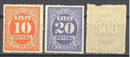 Bresil: 3 Valeurs Entre Yvert Timbres Taxe N° 1 Et 14°; Cote 16.00 €; Petits Défauts; Voir Le Scan - Postage Due