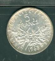 1 Piece 5 Francs , Silver , Argent ,  Année 1963  - Pia11502 - 5 Francs