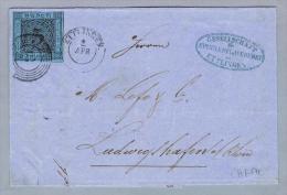 Heimat DE BW Ettlingen 1859-04-02 Mi#8 Brief N.Ludwigshafen - Cartas & Documentos