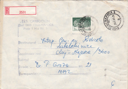 26947- POPULAR ART, CERAMICS, STAMPS ON REGISTERED COVER, COMPANY HEADER, 1983, ROMANIA - Lettres & Documents